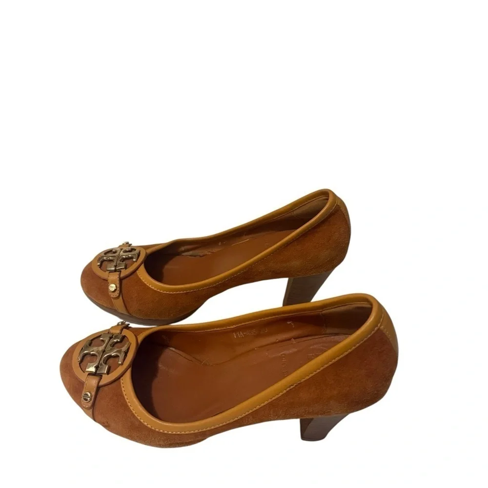Tory Burch Elegant Orange Women's Heels, suede leather